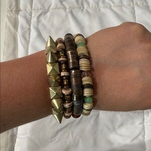 Boho Beaded and Studded Bracelet Set